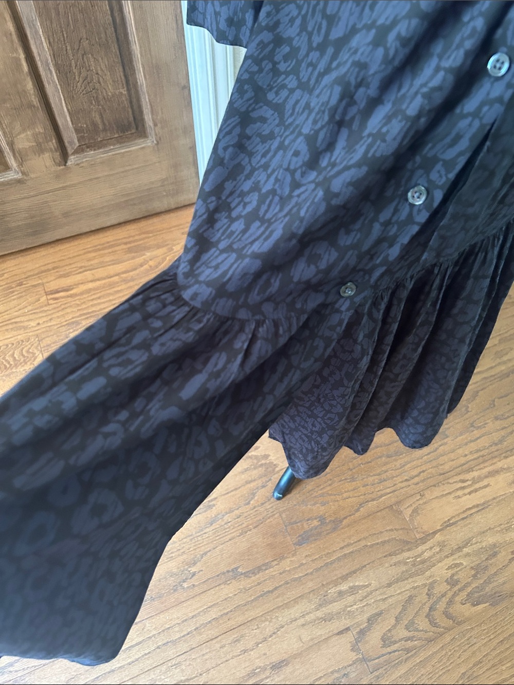 Rails Midi Dress Tiered Beatrice Charcoal Cheetah Grey Batik Size Small - Picture 7 of 15
